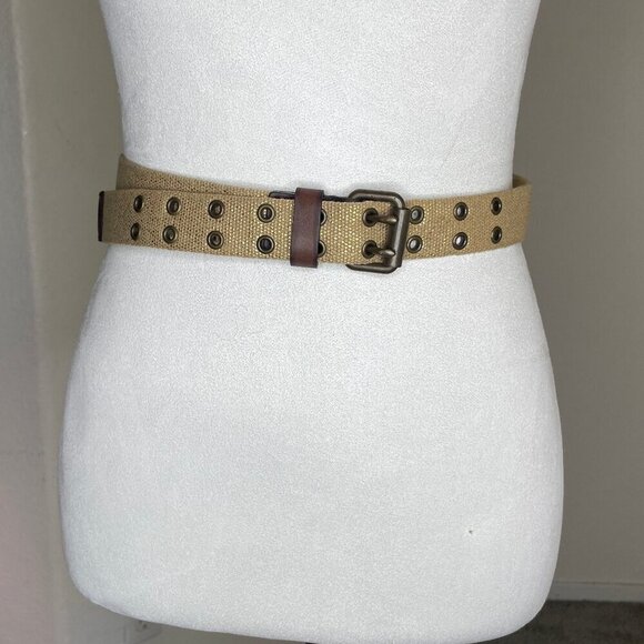 J.Crew Gorpcore Utility Tan Canvas Double Grommet Webbing Belt Size Small S main image 4